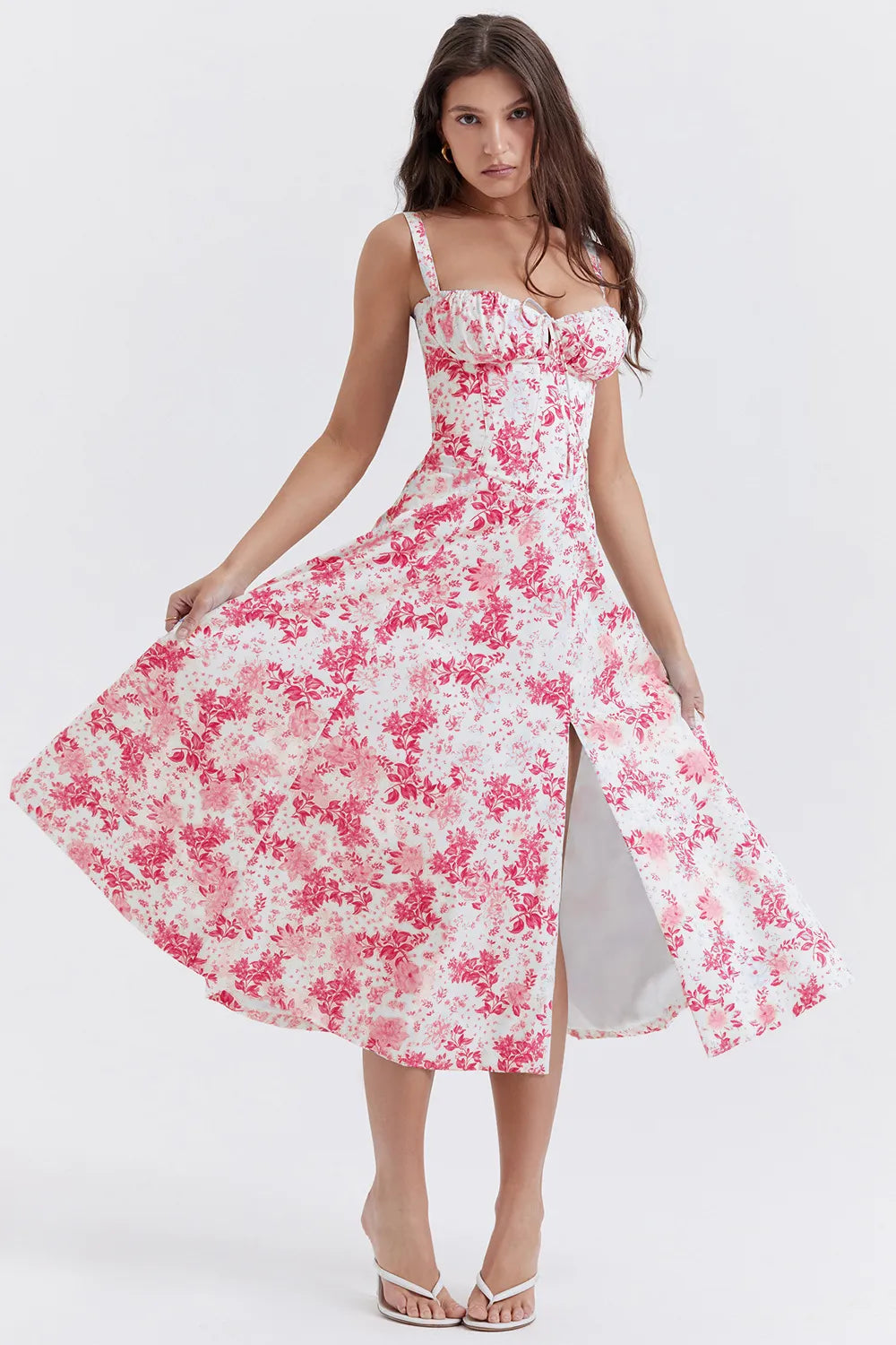 Everly Sweetheart Corset Midi Dress