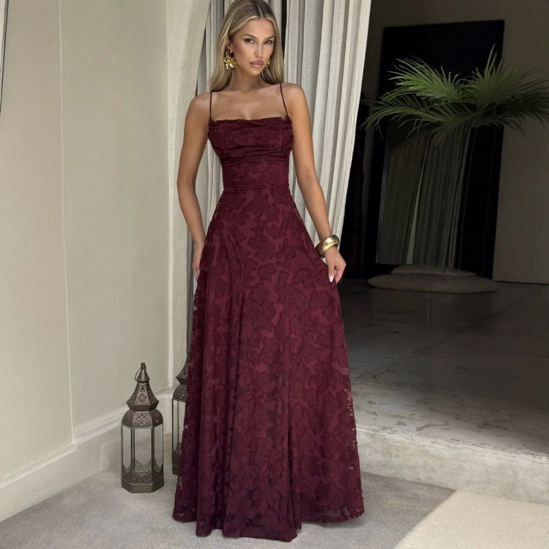 Midnight Bloom Lace Maxi Dress