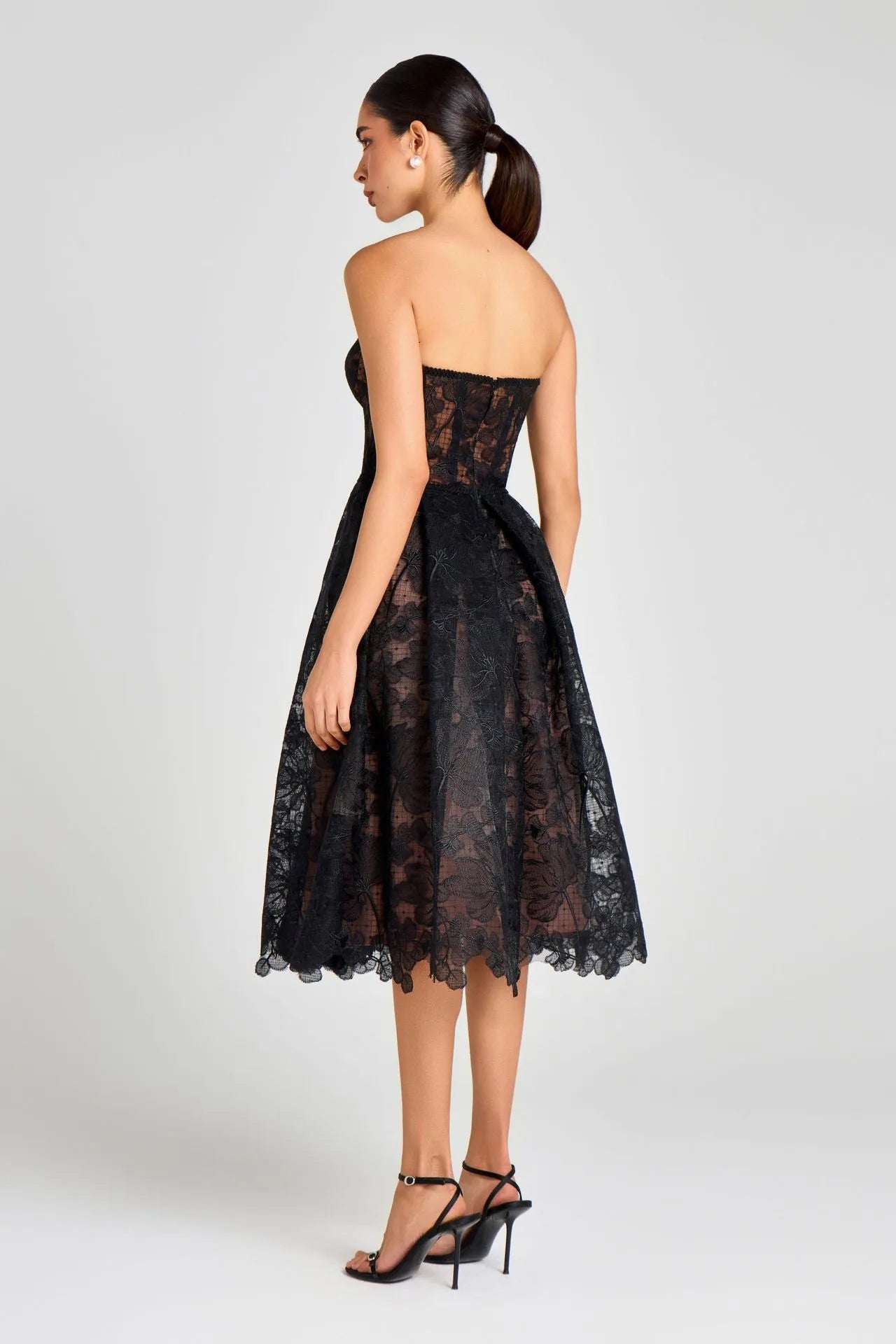 Midnight Romance Lace Midi Dress