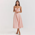 Rosalie Floral Corset Midi Dress - Pink