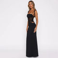 Celeste Lace Panel Maxi Dress - Black