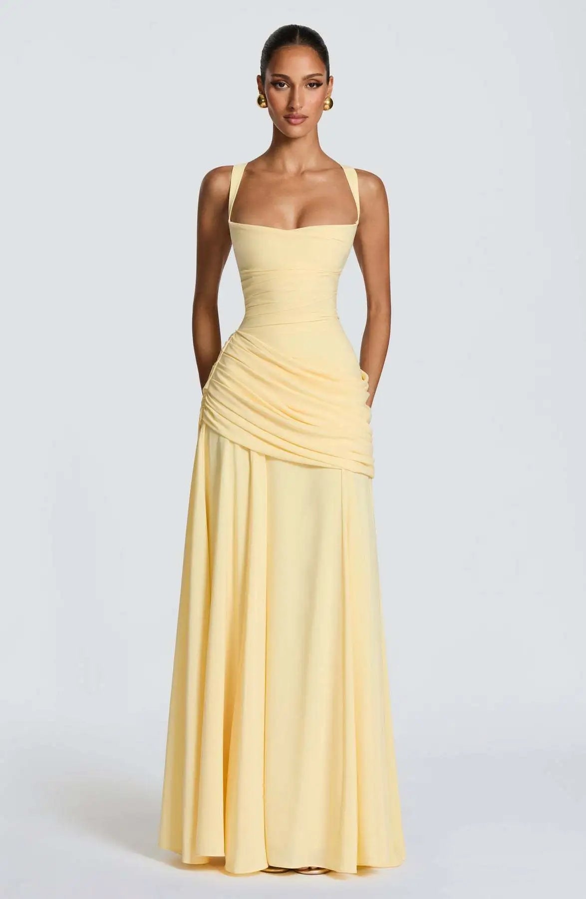 Aurora Ruched Corset Maxi Dress