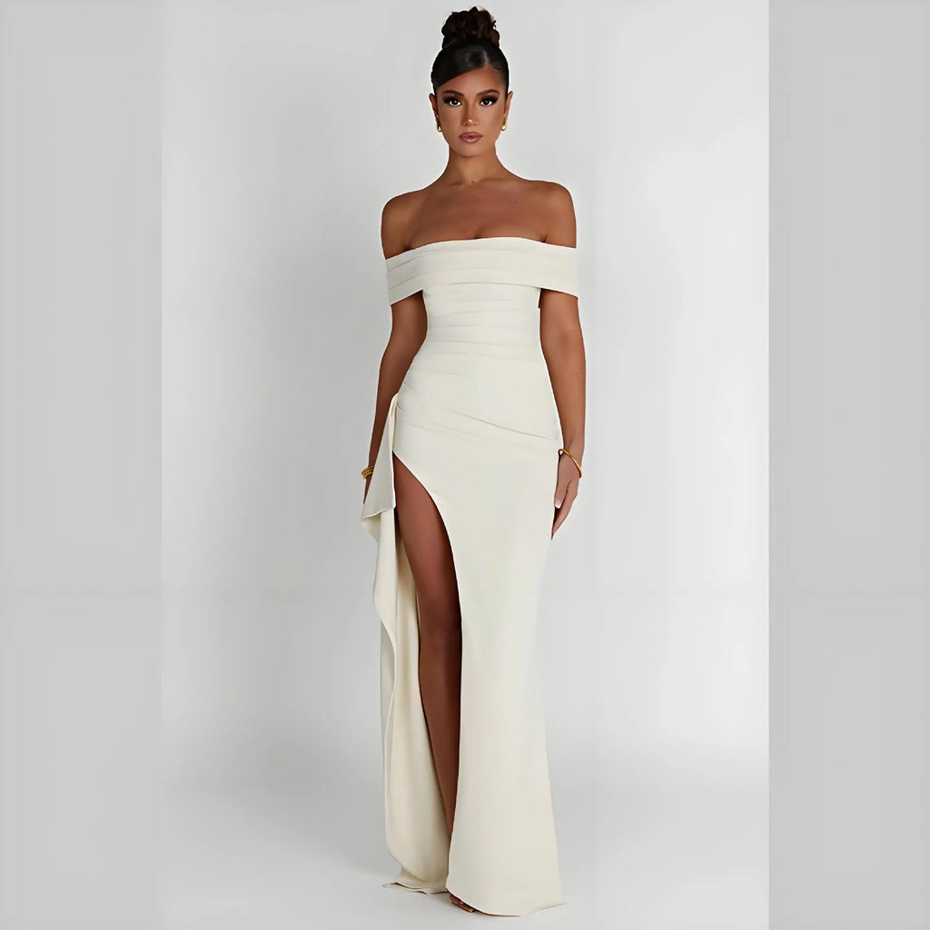 Seraphina Off-Shoulder Split Maxi Dress