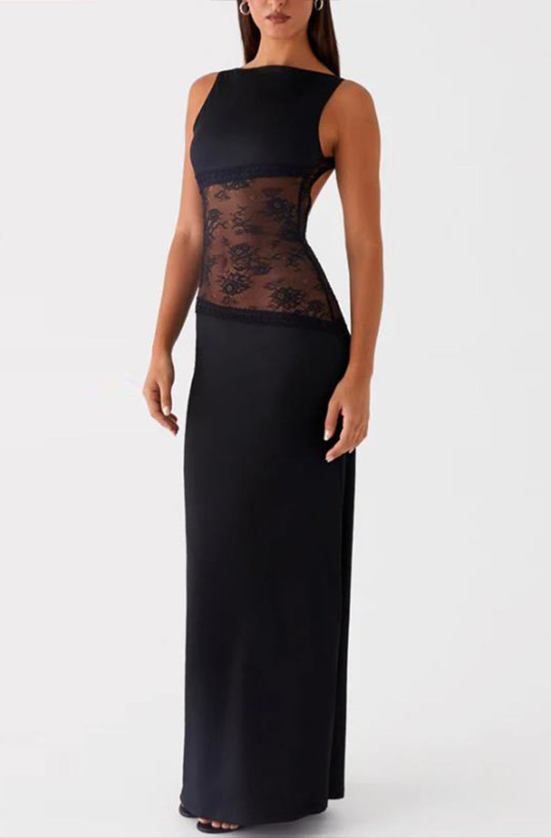 Midnight Lace Contour Maxi Dress