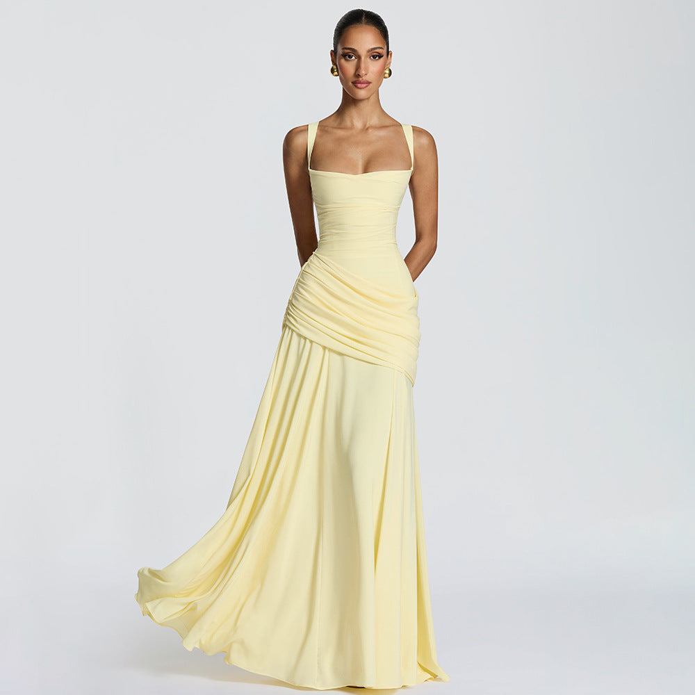 Aurora Ruched Corset Maxi Dress
