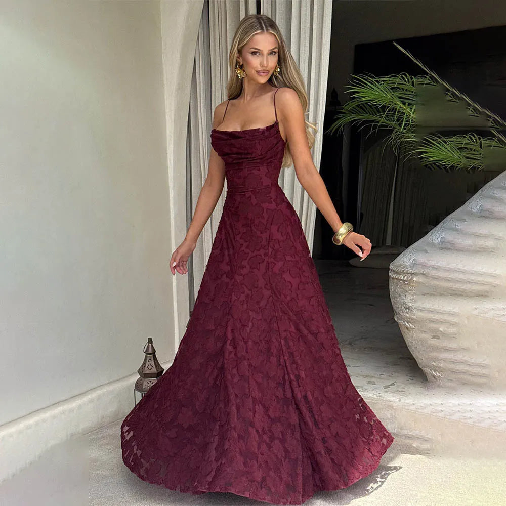 Midnight Bloom Lace Maxi Dress