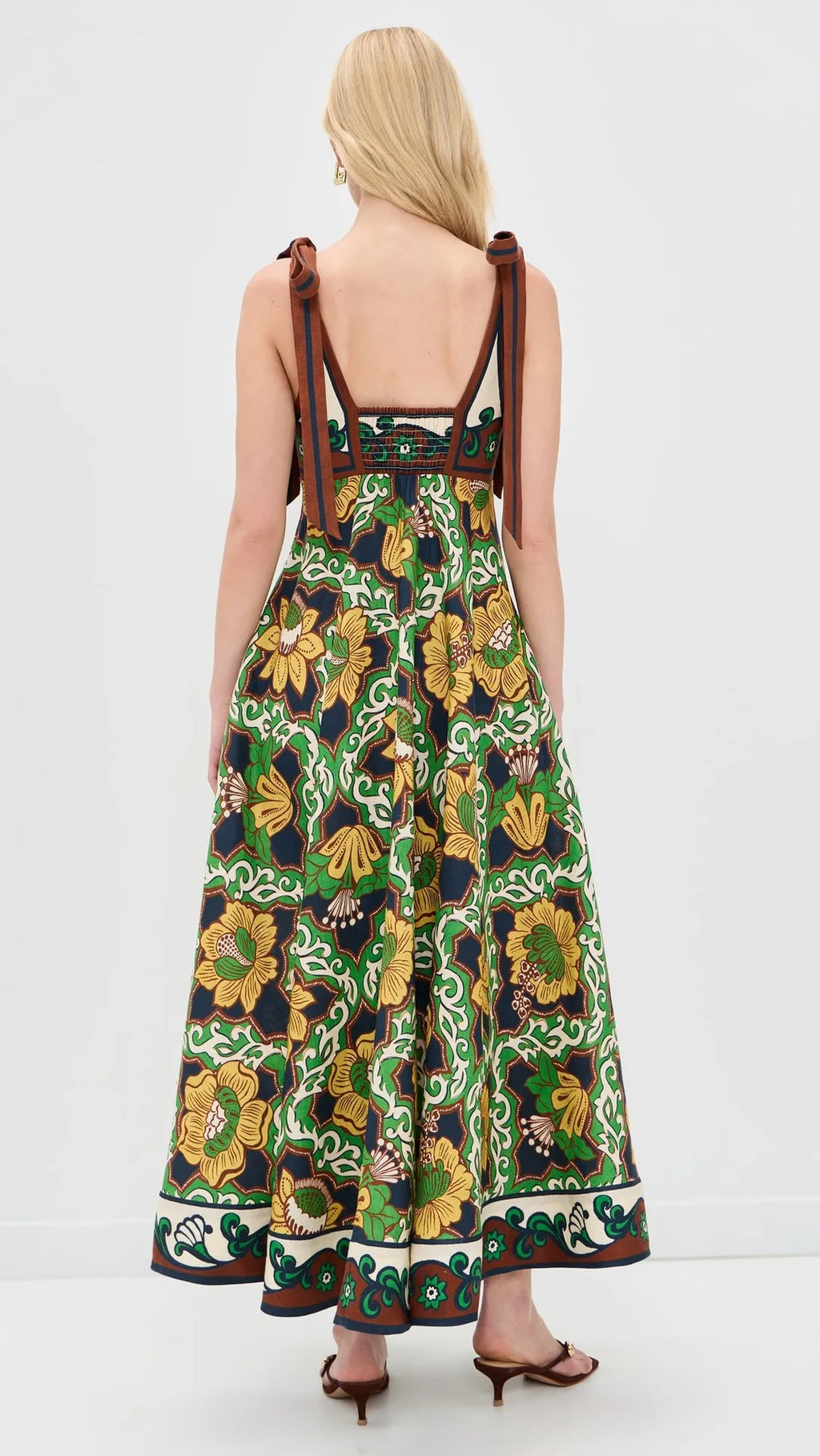 Verdant Bloom Printed Maxi Dress