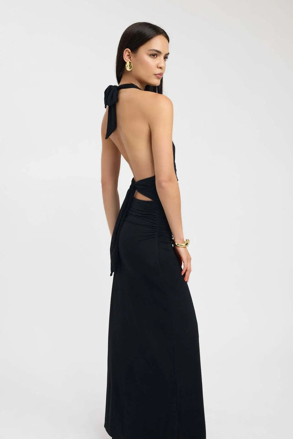 Midnight Muse Halter Maxi Dress