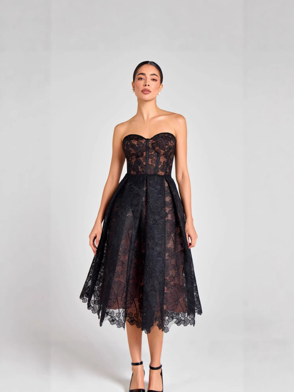 Midnight Romance Lace Midi Dress