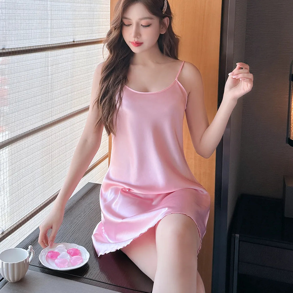 Silky Soft Sleep & Lounge Mini Dress - Pink