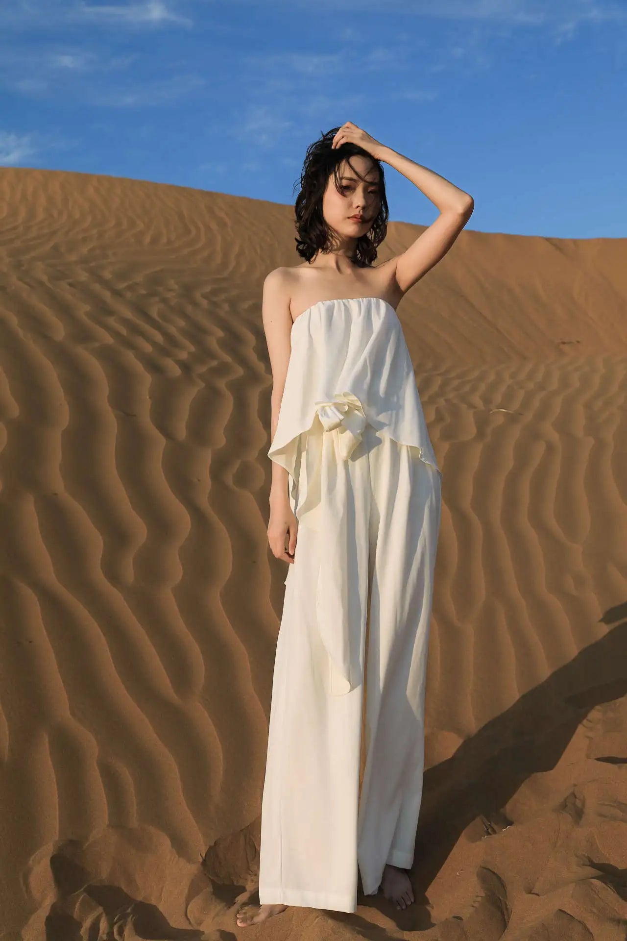 High-Waisted Wide-Leg Beach Jumpsuit