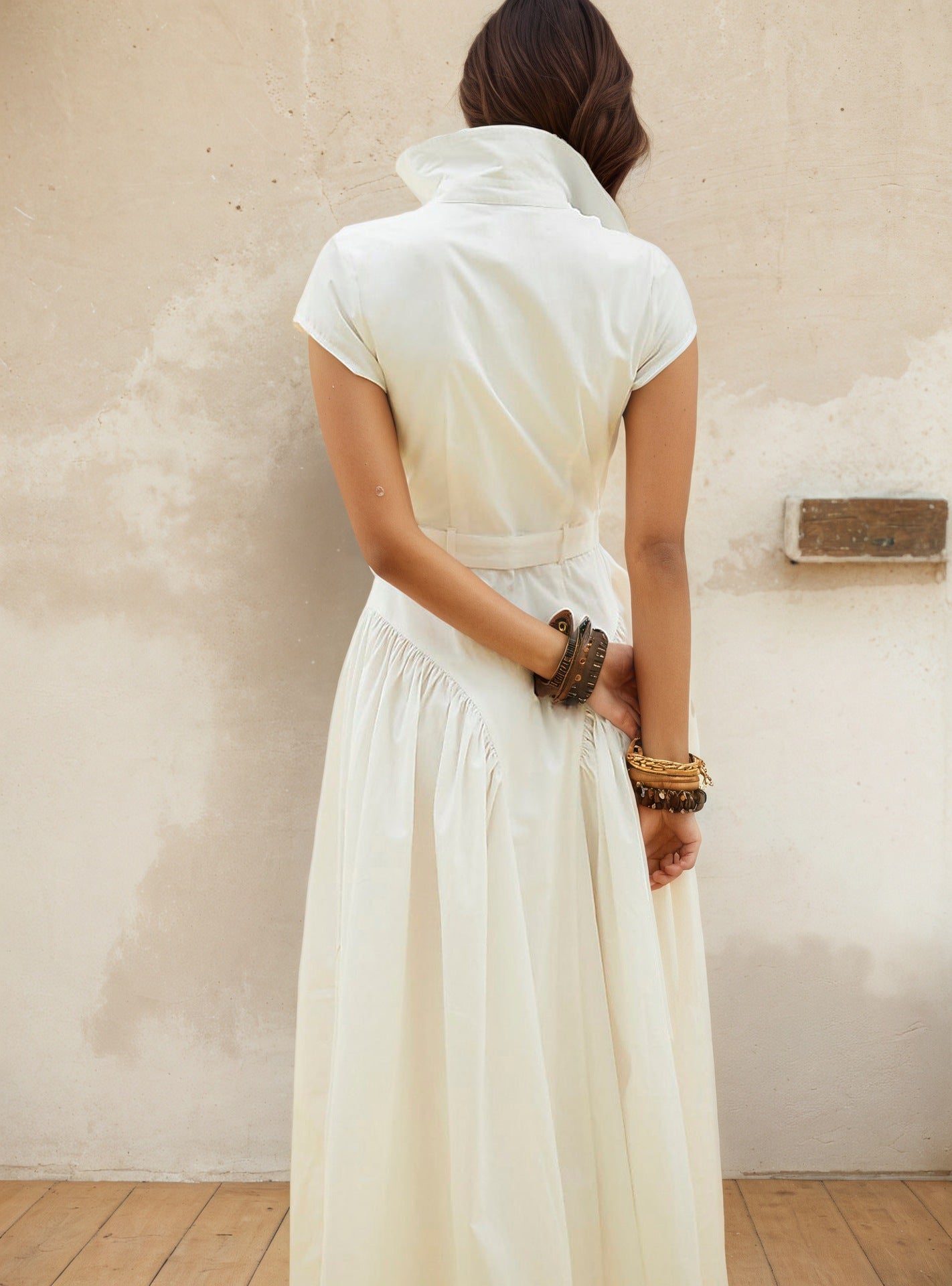 Santorini Breeze Belted Maxi Dress