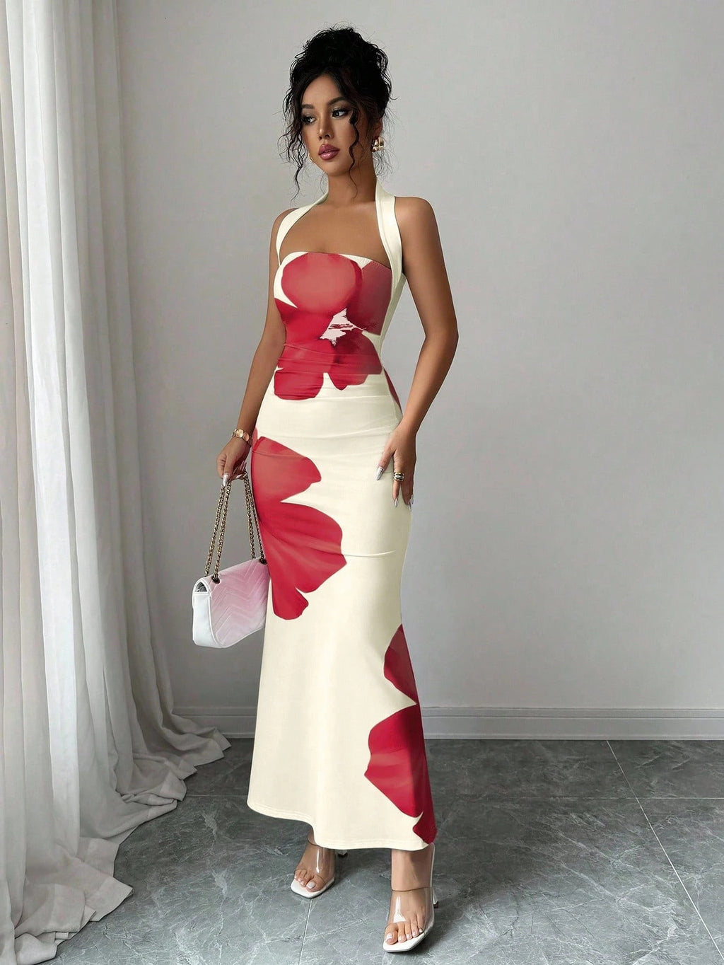 Blossom Grace Halter Maxi Dress