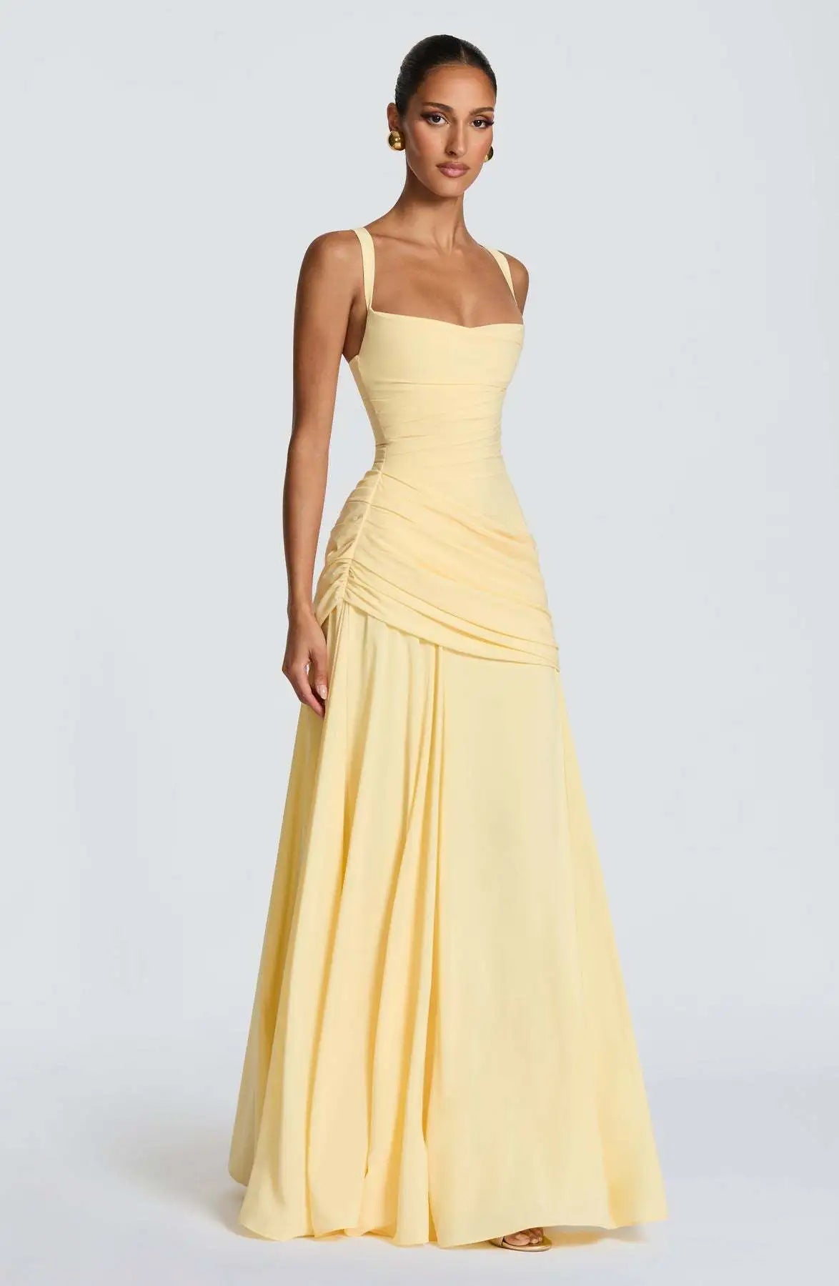 Aurora Ruched Corset Maxi Dress