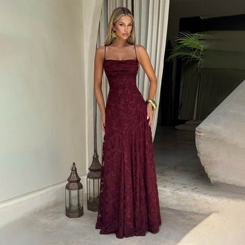 Midnight Bloom Lace Maxi Dress