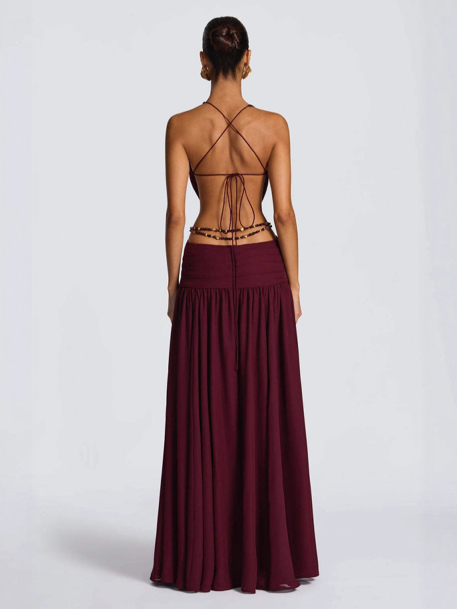 Valentina Cut-Out Halter Maxi Dress