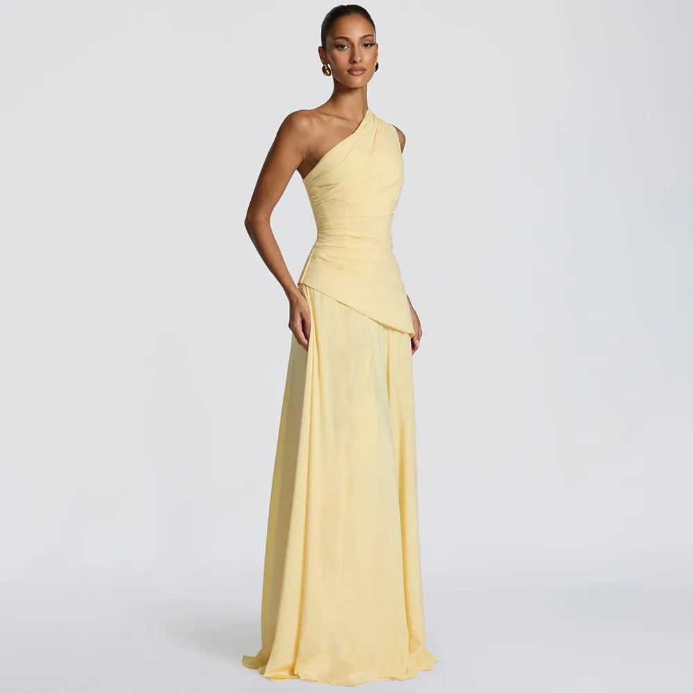 Asymmetrical One-Shoulder Maxi Dress