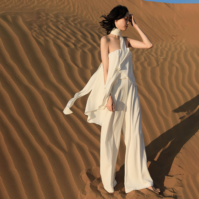 High-Waisted Wide-Leg Beach Jumpsuit