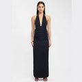 Midnight Muse Halter Maxi Dress