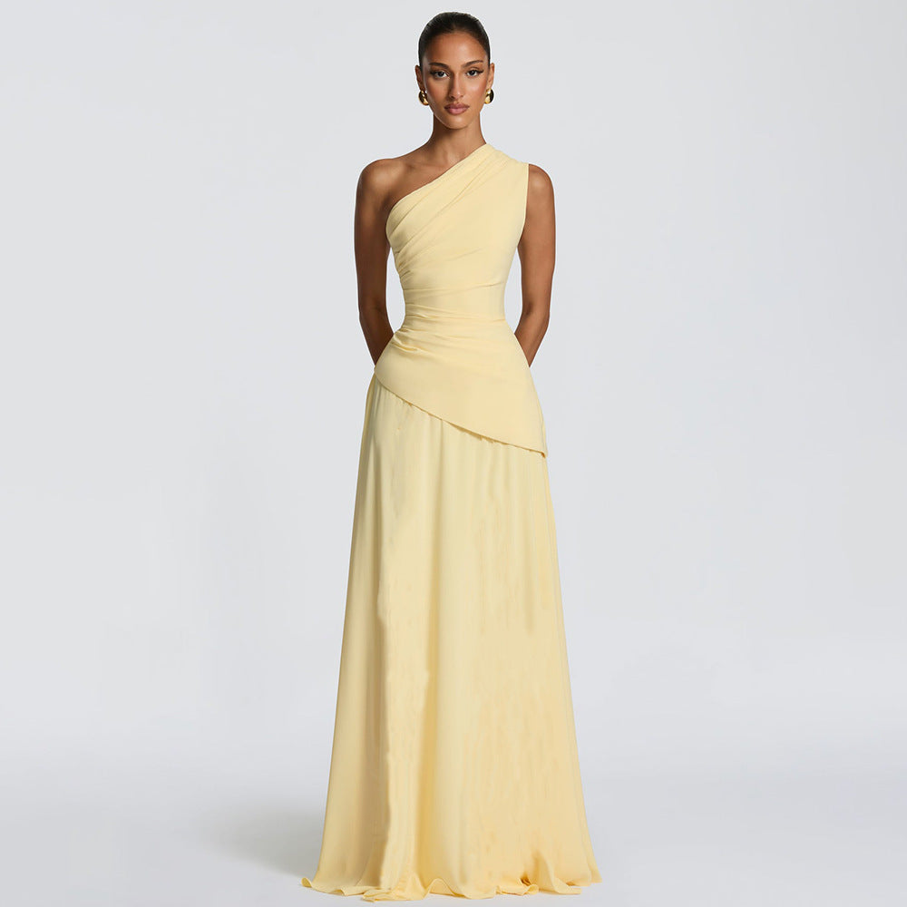 Asymmetrical One-Shoulder Maxi Dress