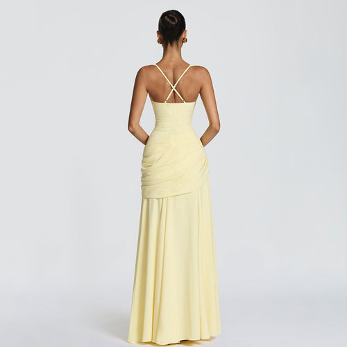 Aurora Ruched Corset Maxi Dress
