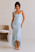 Celeste Jacquard High-Low Midi Dress