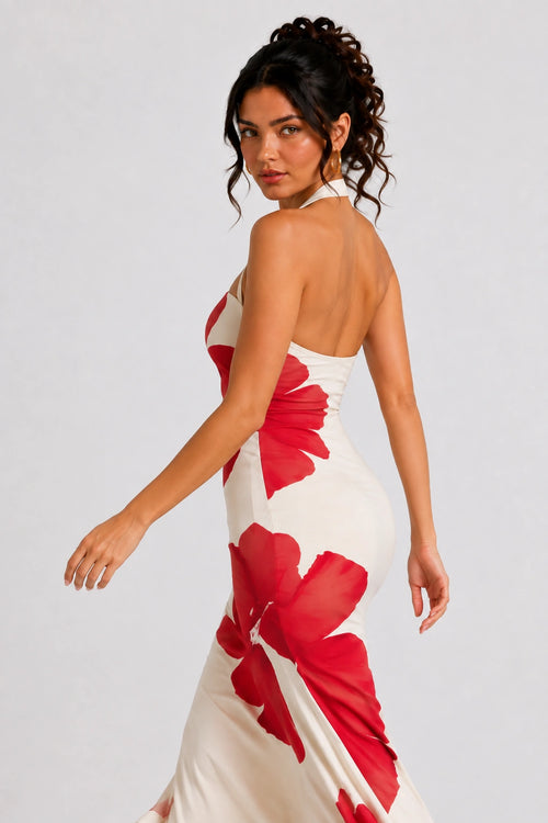 Blossom Grace Halter Maxi Dress