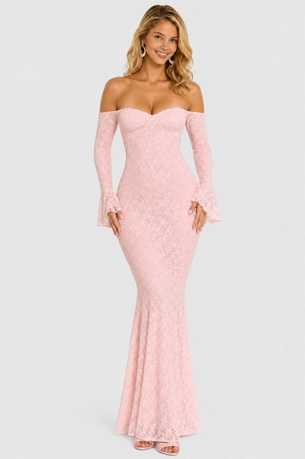 Rosalie Off-Shoulder Lace Mermaid Maxi Dress