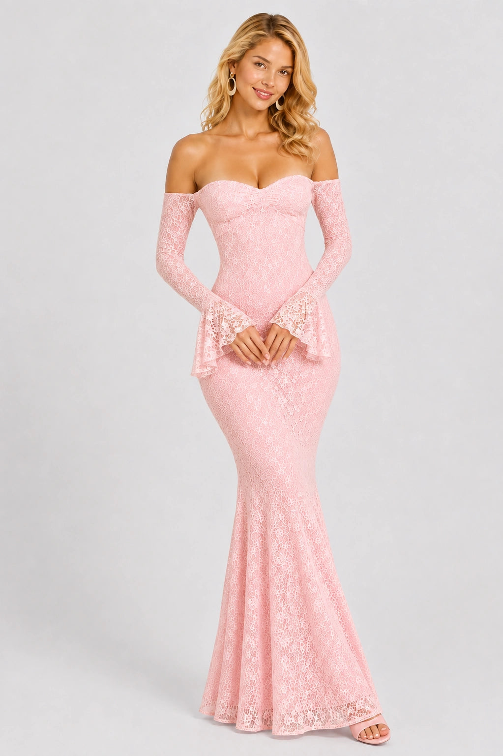 Rosalie Off-Shoulder Lace Mermaid Maxi Dress