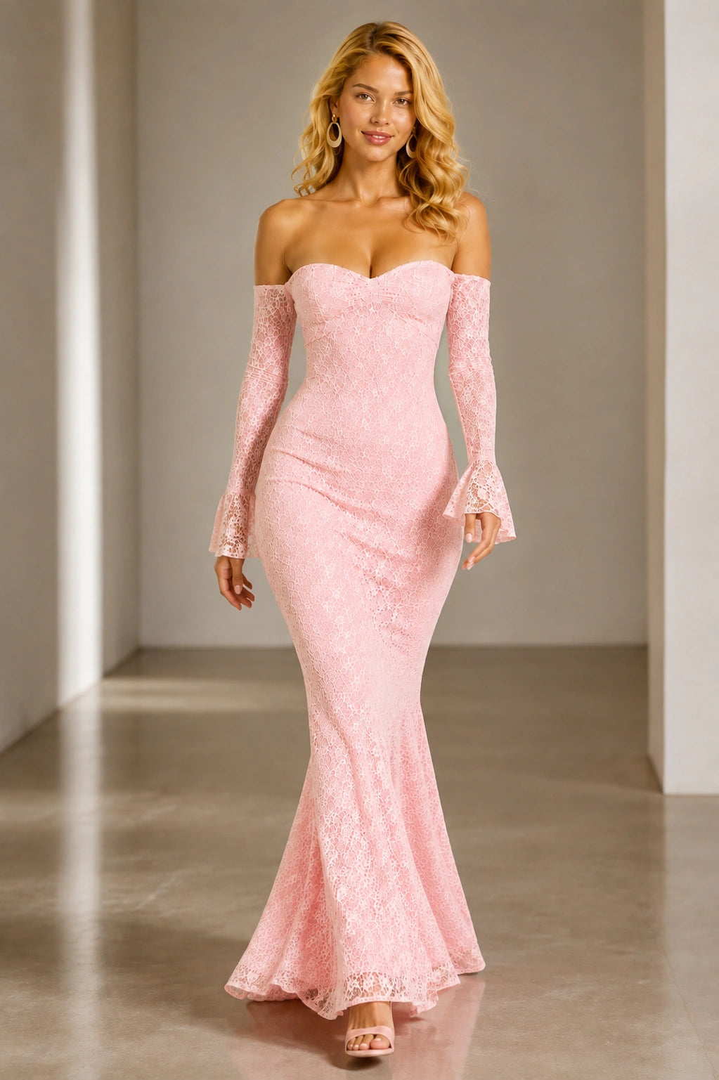 Rosalie Off-Shoulder Lace Mermaid Maxi Dress