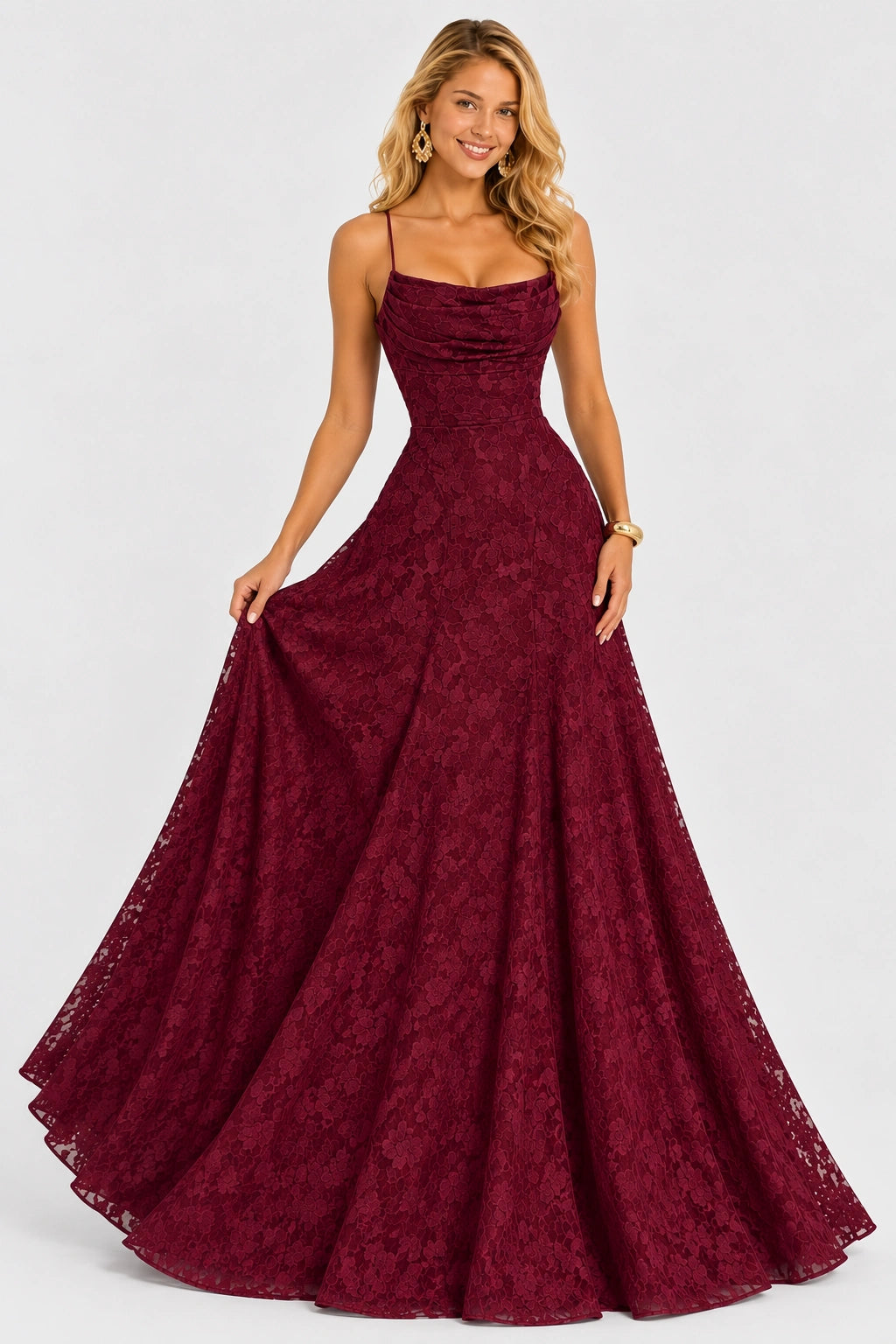 Midnight Bloom Lace Maxi Dress