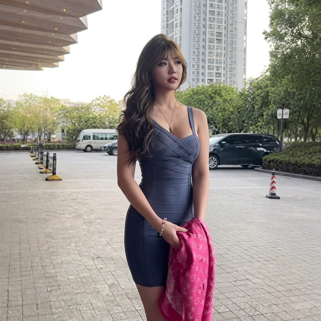 Sculpted Elegance Bandage Mini Dress
