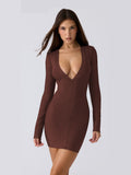 Valentina Deep V Bodycon Mini Dress