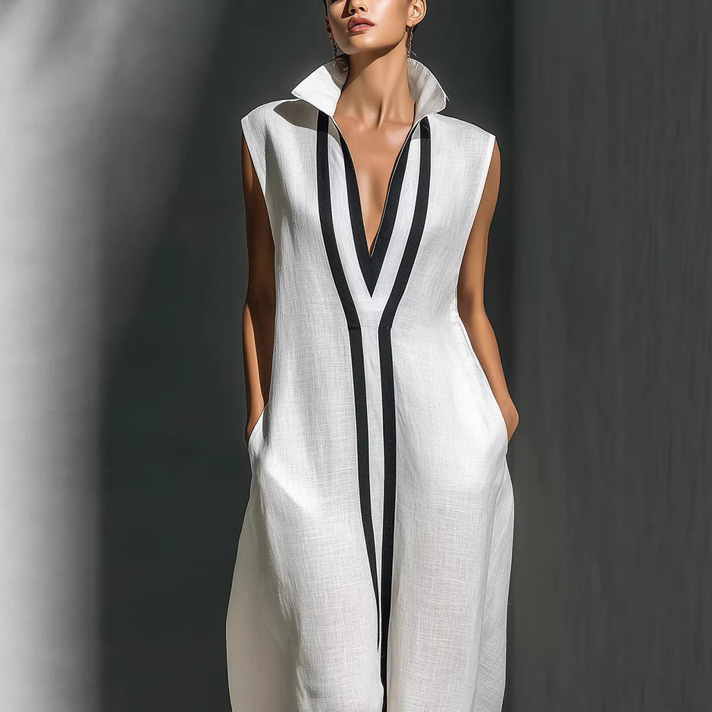 Monroe Contrast Trim Wide-Leg Jumpsuit