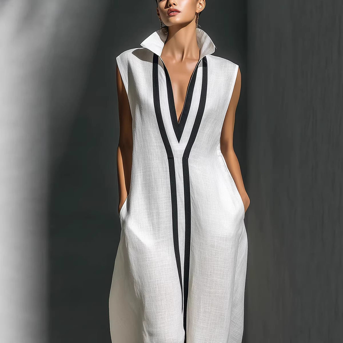 Monroe Contrast Trim Wide-Leg Jumpsuit