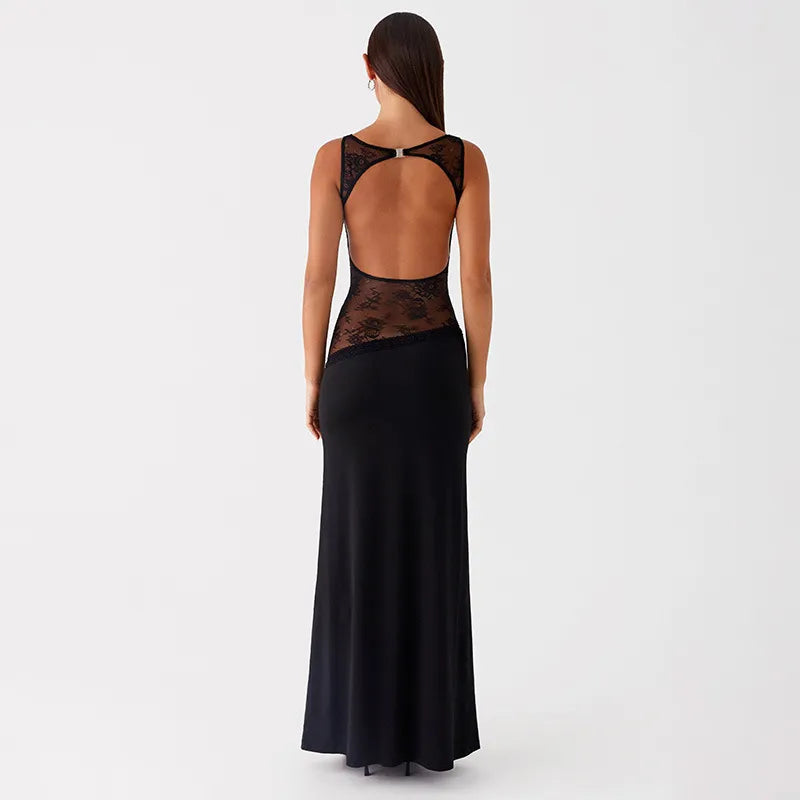 Midnight Lace Contour Maxi Dress