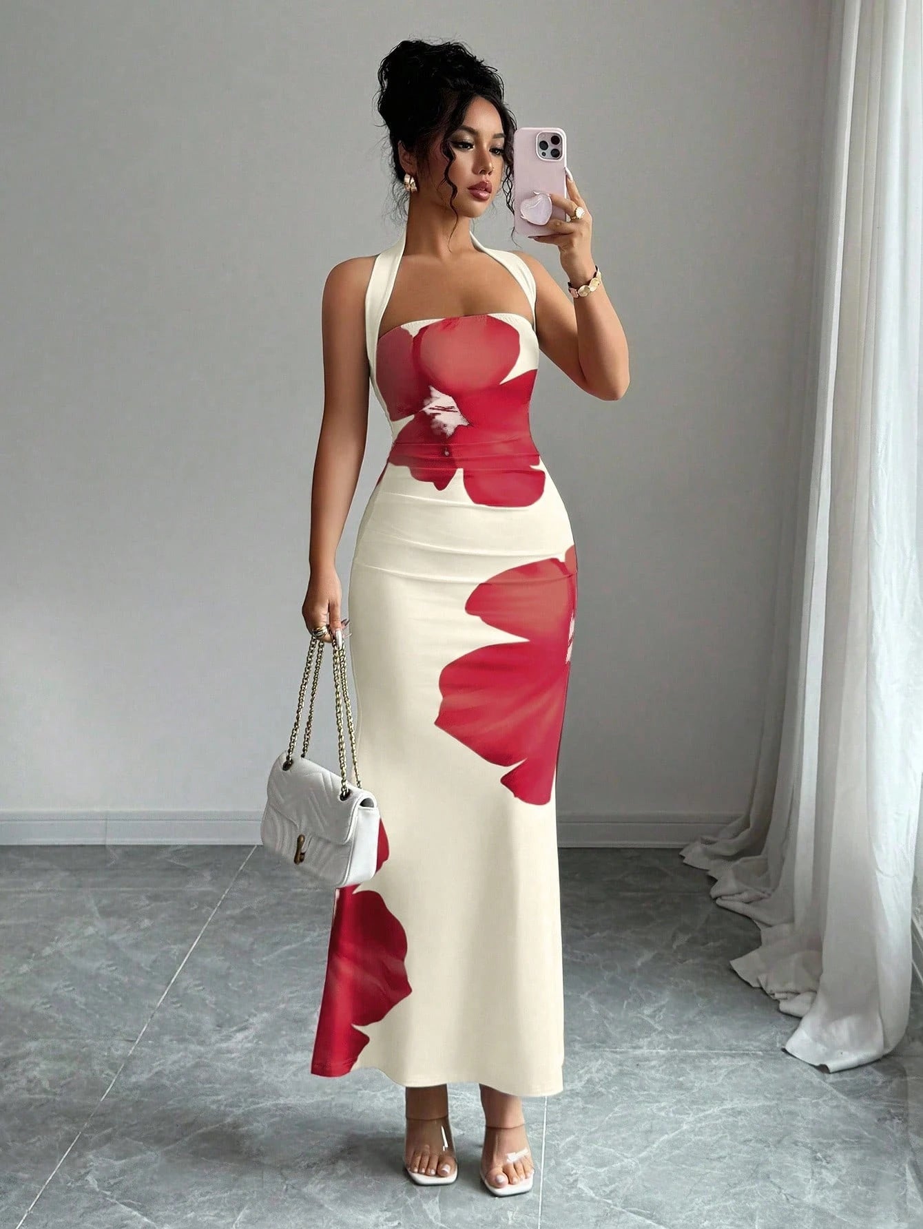 Blossom Grace Halter Maxi Dress
