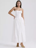 Celeste Corset Midi Dress - White