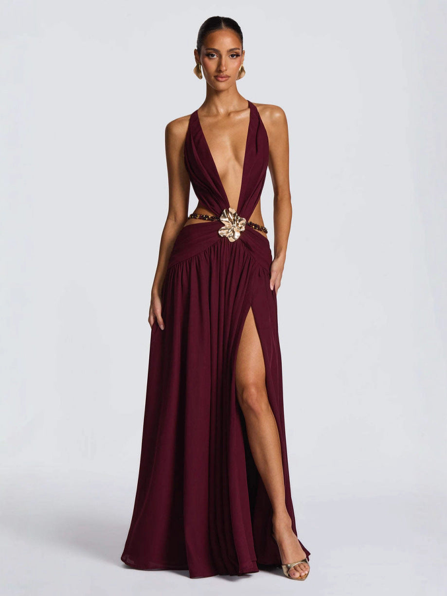 Valentina Cut-Out Halter Maxi Dress