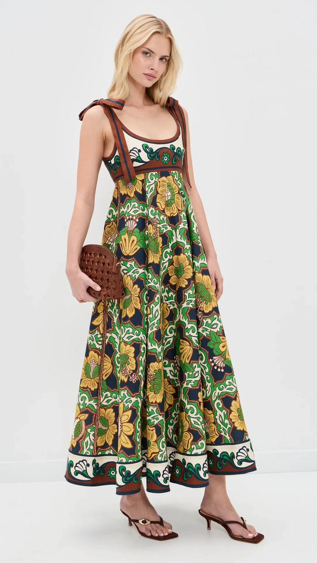 Verdant Bloom Printed Maxi Dress