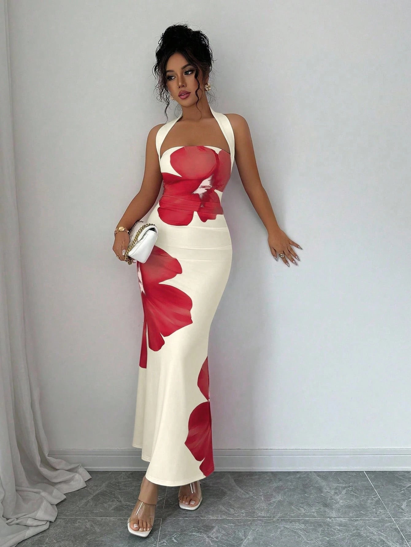 Blossom Grace Halter Maxi Dress