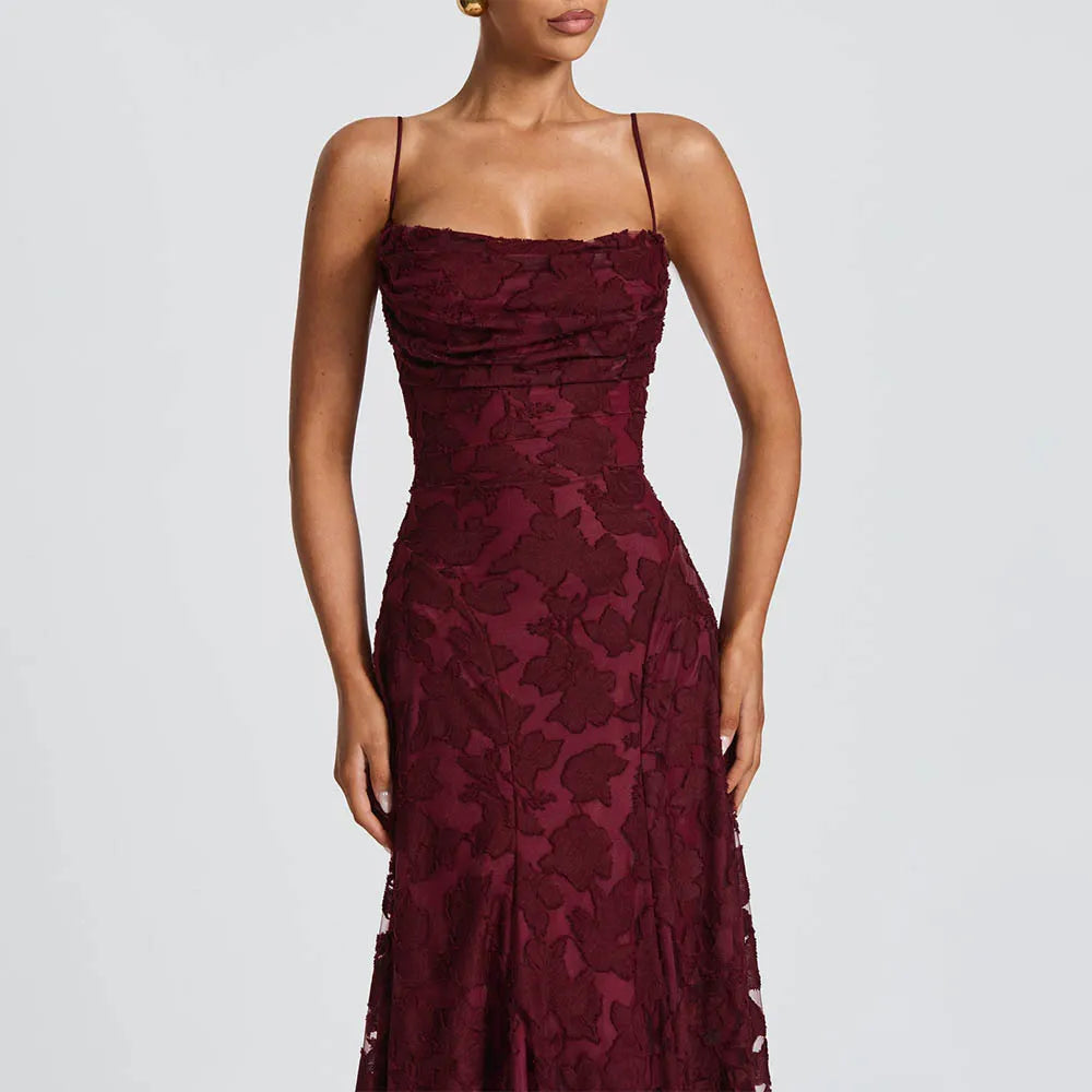 Midnight Bloom Lace Maxi Dress