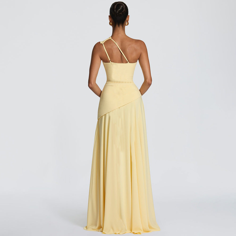 Asymmetrical One-Shoulder Maxi Dress