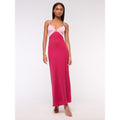 Blush & Fuchsia Cut-Out Satin Maxi Dress