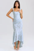 Celeste Jacquard High-Low Midi Dress