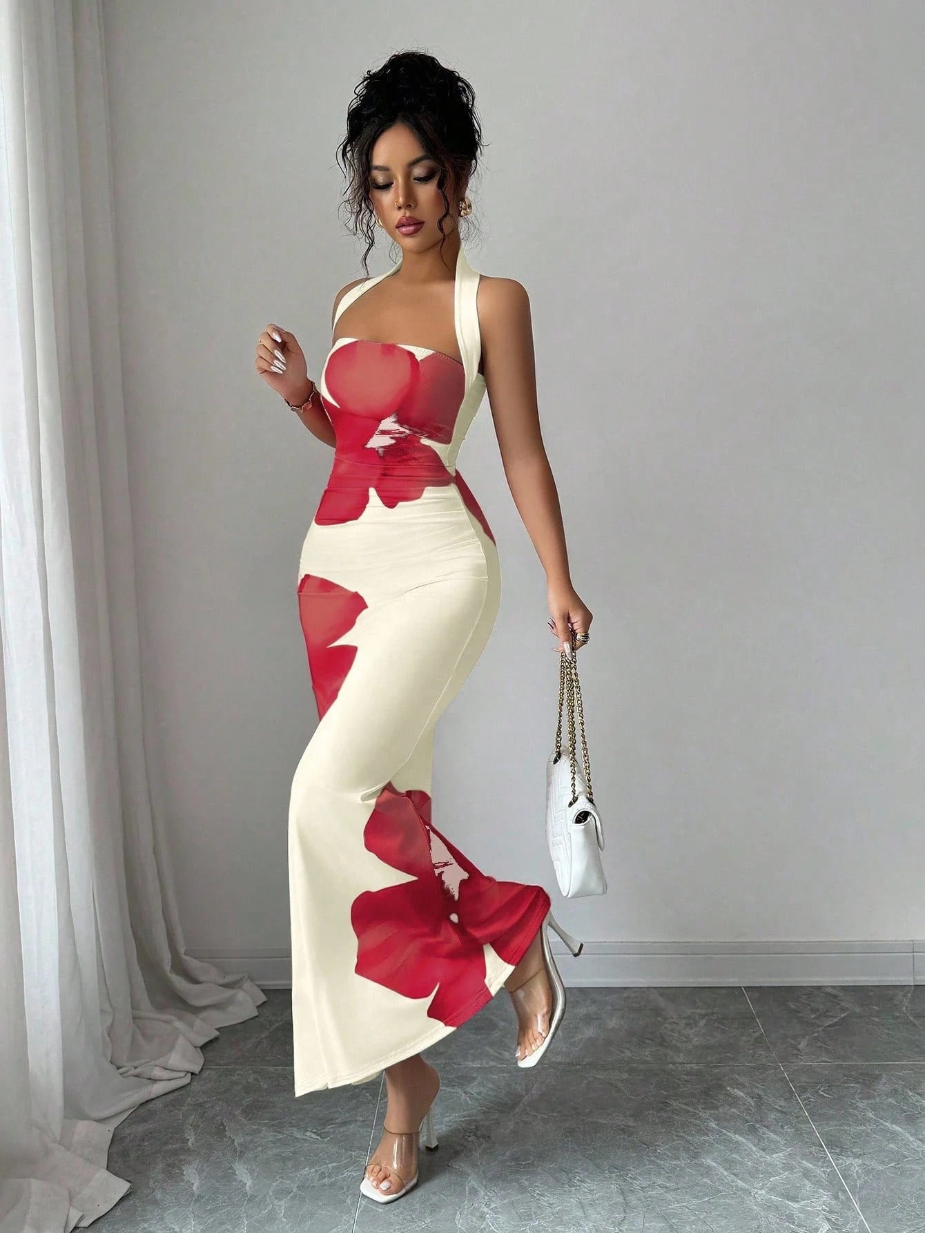 Blossom Grace Halter Maxi Dress