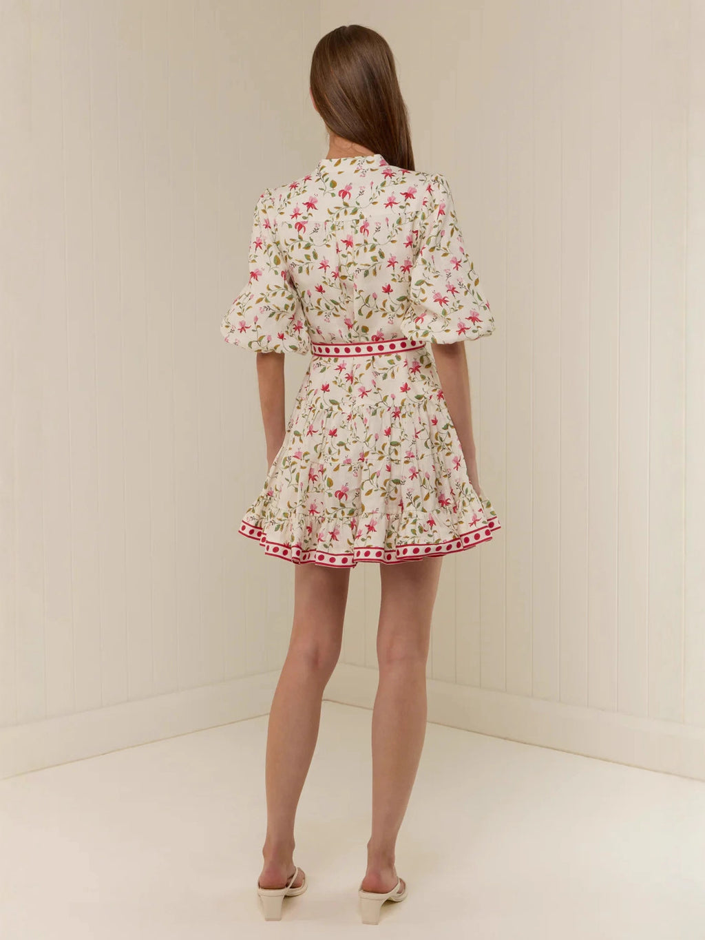 Rosalie Bloom Tie-Waist Mini Dress