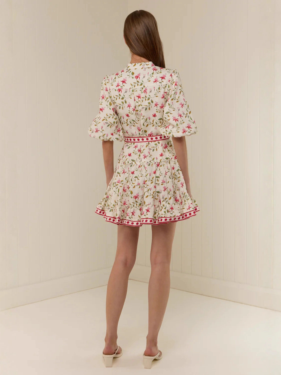 Rosalie Bloom Tie-Waist Mini Dress