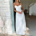 Elegant A-Line Maxi Dress - White