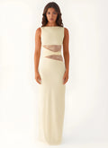 Celeste Lace Cut-Out Maxi Dress - Light Yellow